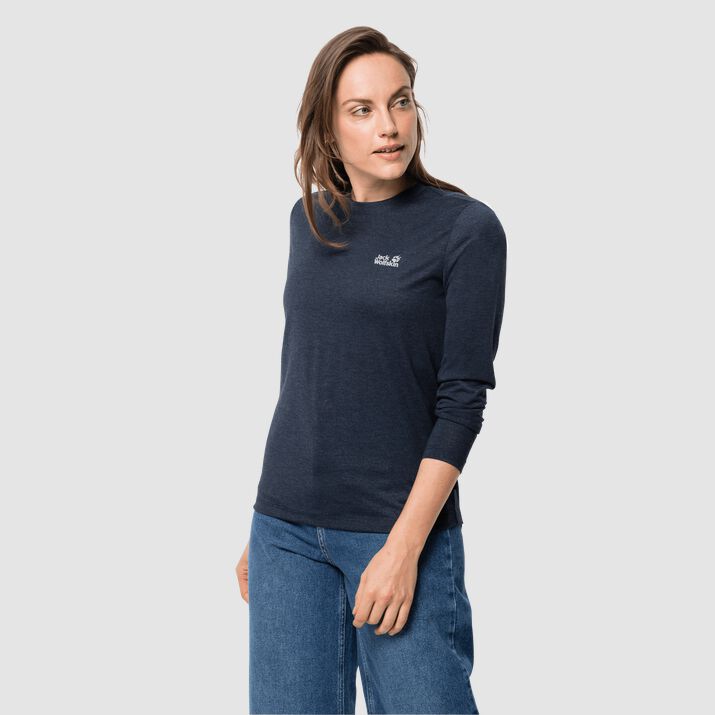 Jack Wolfskin Womens Jwp Long Sleeve T-shirt Blue 926438YIP